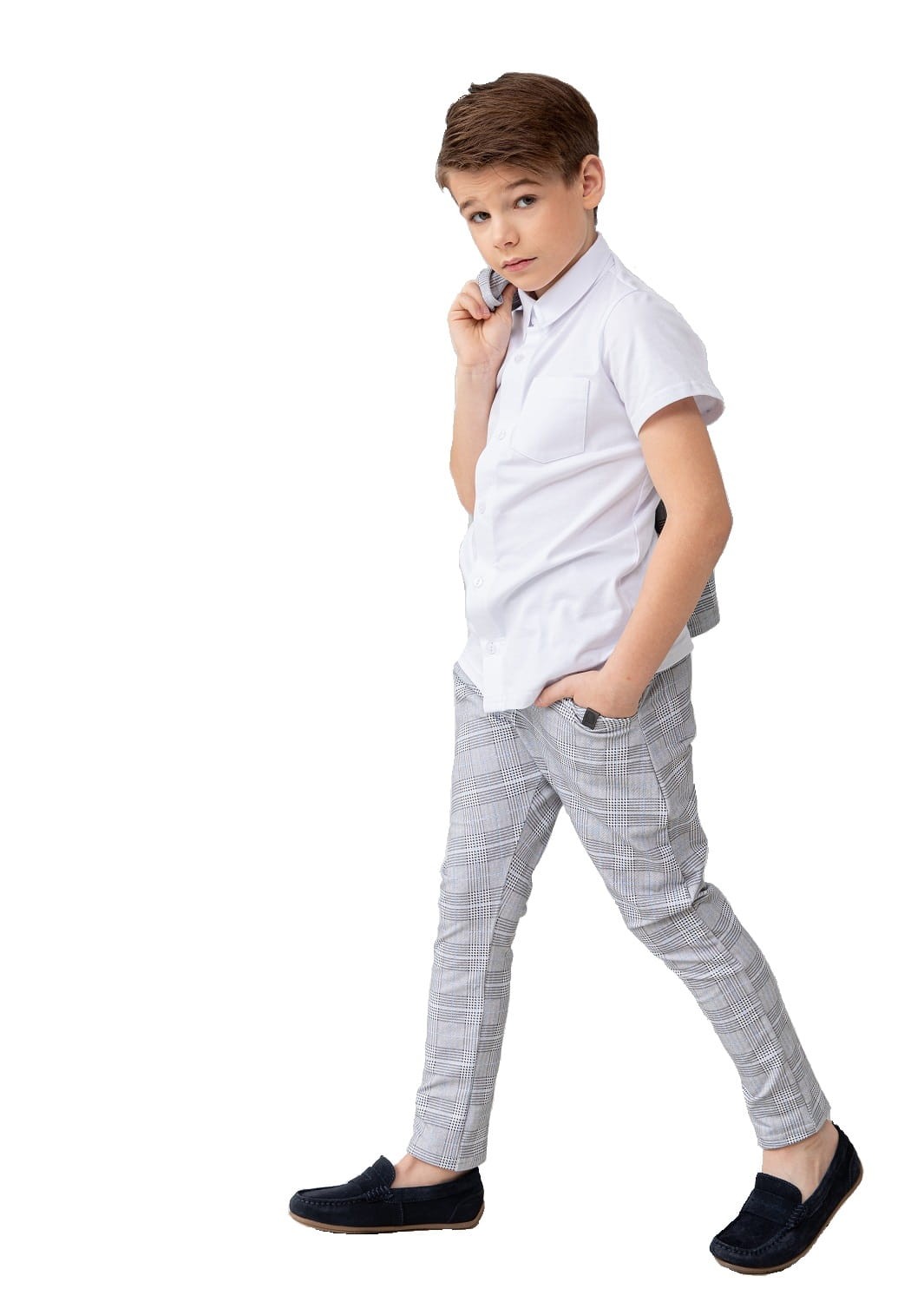 biała koszula krótki rękaw all for kids