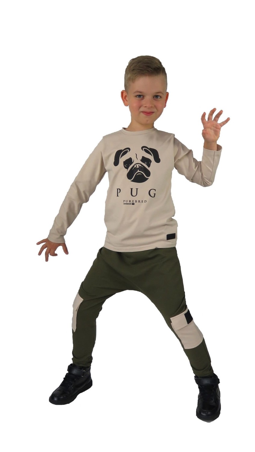 SPODNIE BAGGY Z KIESZENIAMI BOJÓWKI KHAKI BOOM BOOM