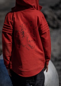 Rozpinana bluza z wilkiem ceglana Mash MNIE 