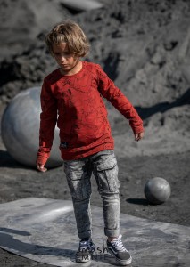 Spodnie jeansowe z kieszeniami grafitowe Mash MNIE