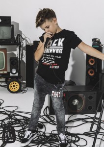 Jeansowe spodnie baggy rock czarne All For Kids