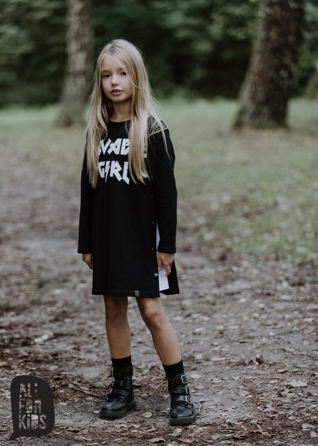 Komplet sukienka i tunika biała czarna all for kids