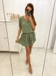 Sukienka  z falbankami khaki TMC Moda     