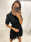 Czarna sukienka z kołnierzykiem TMC Moda    