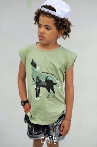 T-shirt z wilkiem #TEAM MASHMNIE zielony Mash MNIE   