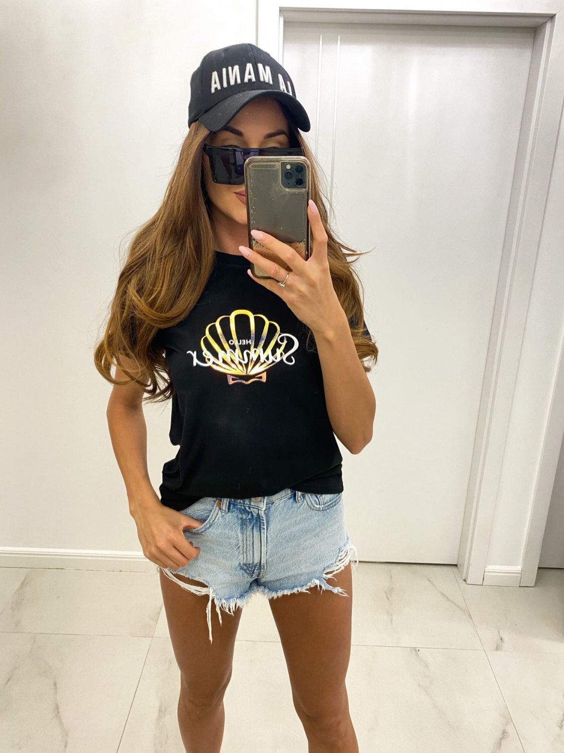 czarny t-shirt shell tmc moda