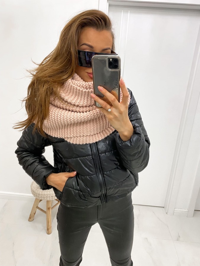 duży szal damski pudrowy różowy tmc moda