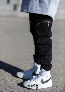 Czarne spodnie kieszenie zamek Mash Mnie