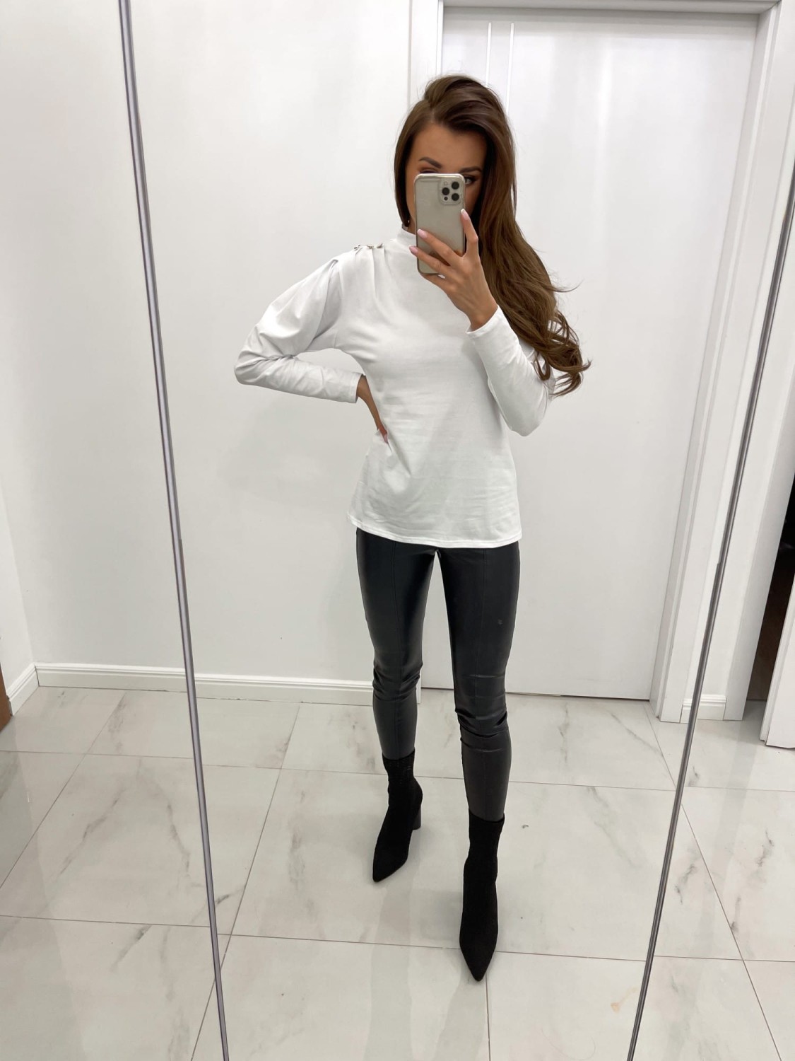 biała bluzka półgolf tmc moda