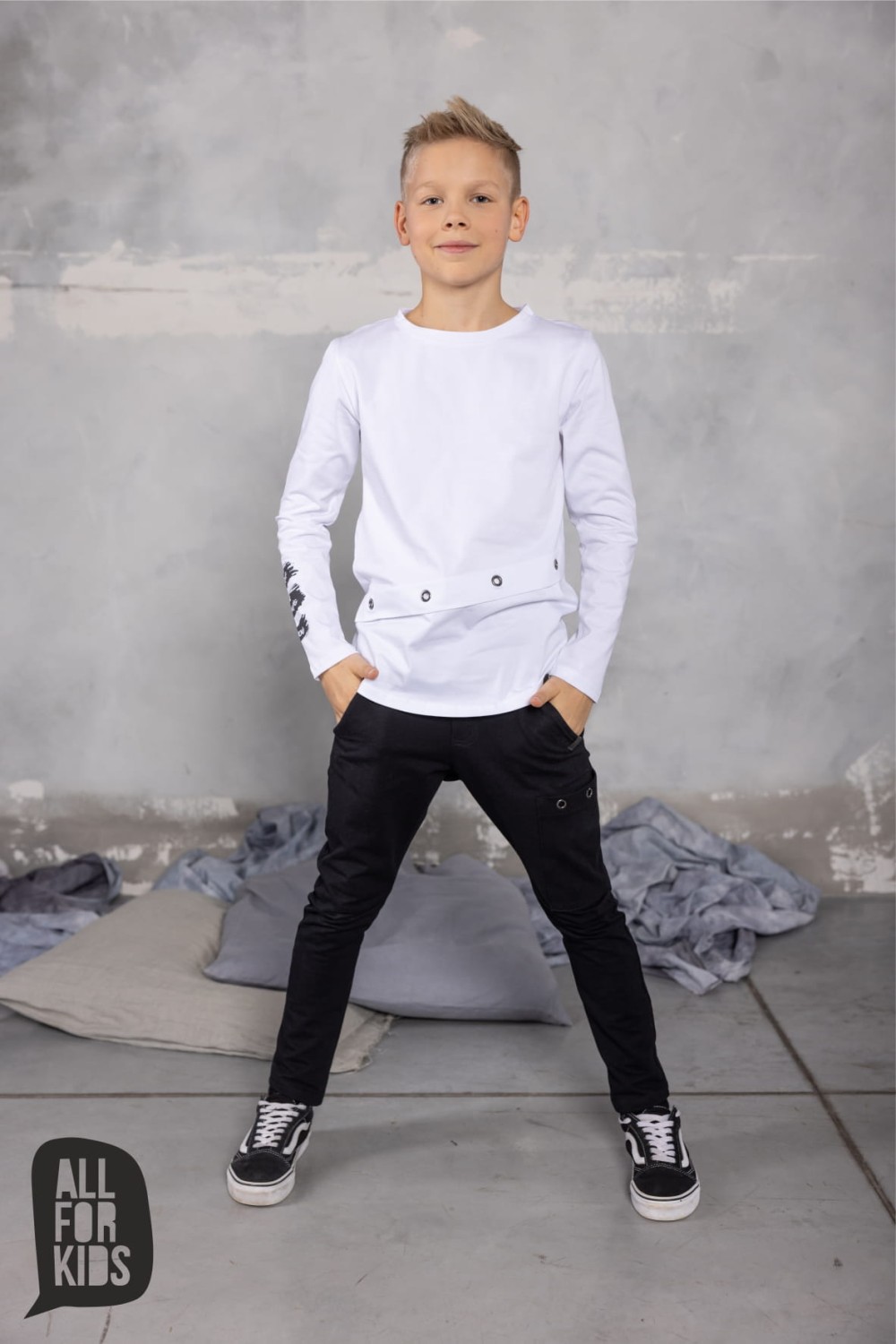 biała bluzka longsleeve oczko all for kids