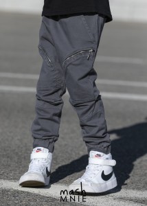 Szare spodnie z kieszeniami na zamek Mash Mnie