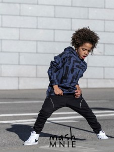 Mash MNIE bluza z kapturem BRUSH niebieska 