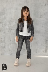 Bomberka jeansowa bluza kurtka grafitowa All For Kids 