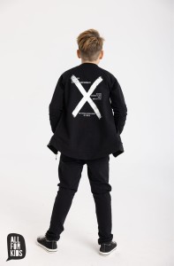 Długa bluza bomberka X czarna All For Kids  