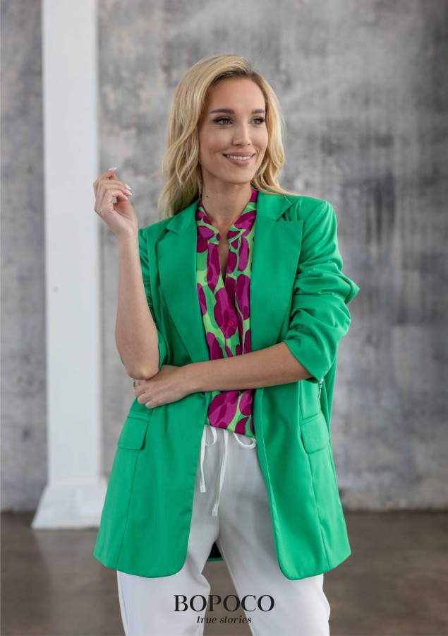 marynarka damska oversize zielona bopoco