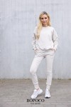 Beżowy dres damski komplet spodnie bluza BOPOCO  