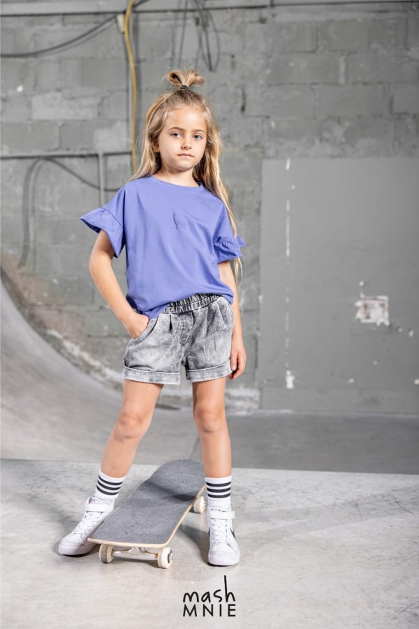 FIOLETOWA BLUZKA Z FALBANKĄ MASH MNIE WOLF SOUL