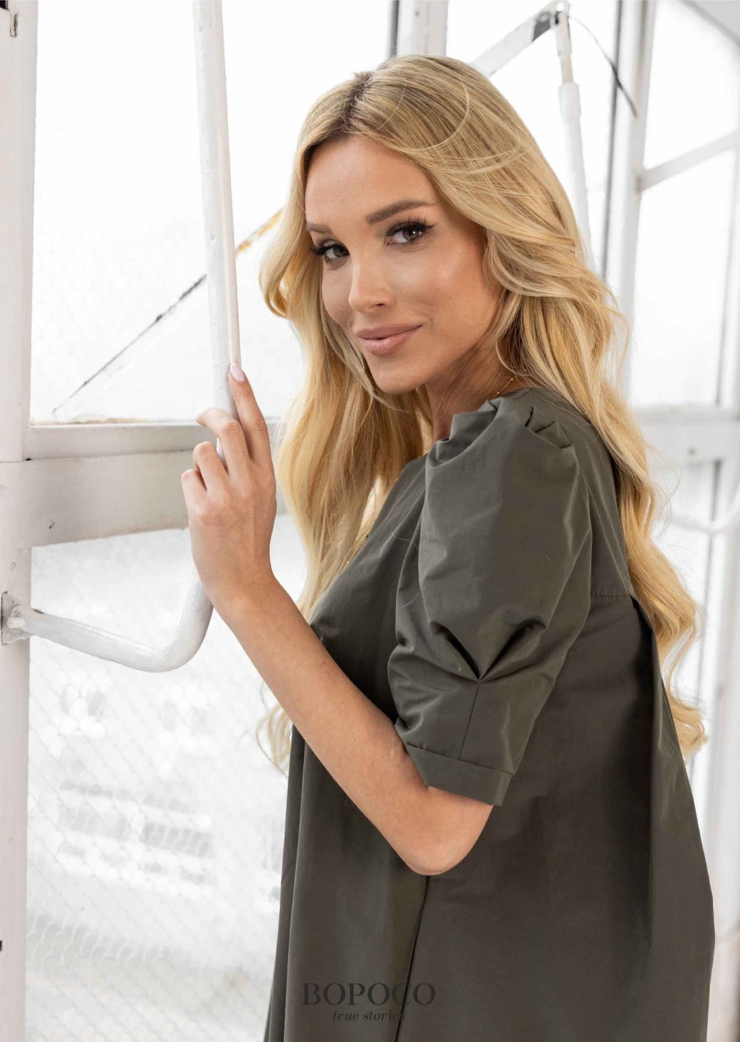 BOPOCO sukienka damska khaki