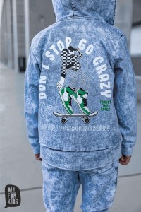 Rozpinana bluza jeansowa deskorolka niebieska All For Kids