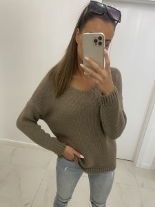 Sweter V classic cappuccino TMC Moda    