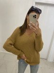 Sweter V classic camel TMC Moda     