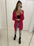 Sweter kardigan z kapturem i kieszeniami różowy Tmc Moda  