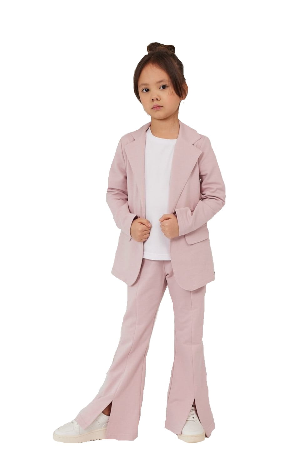 Spodnie dzwony z rozcięciem różowe All For Kids