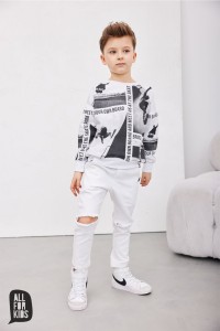 Spodnie jeansowe z dziurami białe All For Kids  