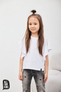 Biała bluzka z falbanką All For Kids      