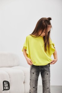 Bluzka z falbanką limonka All For Kids       