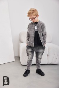 Spodnie jeansowe grafitowe All For Kids    