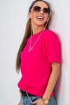 T-shirt damski wycięcie na plecach różowy TMC Moda      