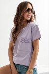 Bluzka t-shirt z kieszonką lila TMC Moda     