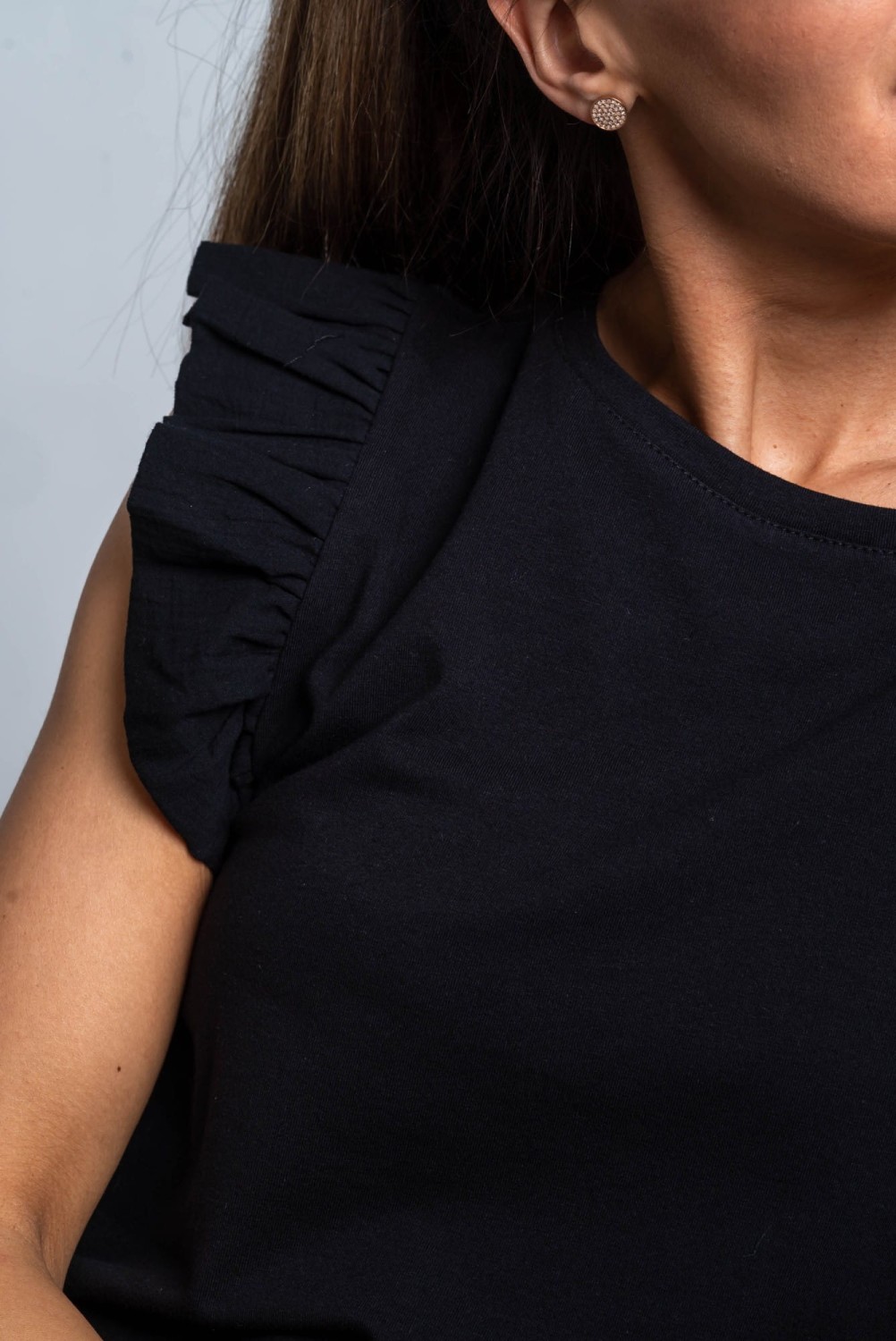 czarna bluzka damska krótki rękaw Tmc Moda