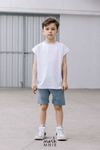 T-shirt bezrękawnik wolf biały Mash MNIE    