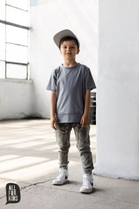 Spodnie jeansowe z kieszeniami grafitowe All For Kids    