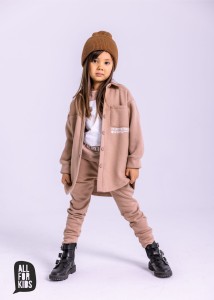 Beżowe spodnie dzianinowe All For Kids 