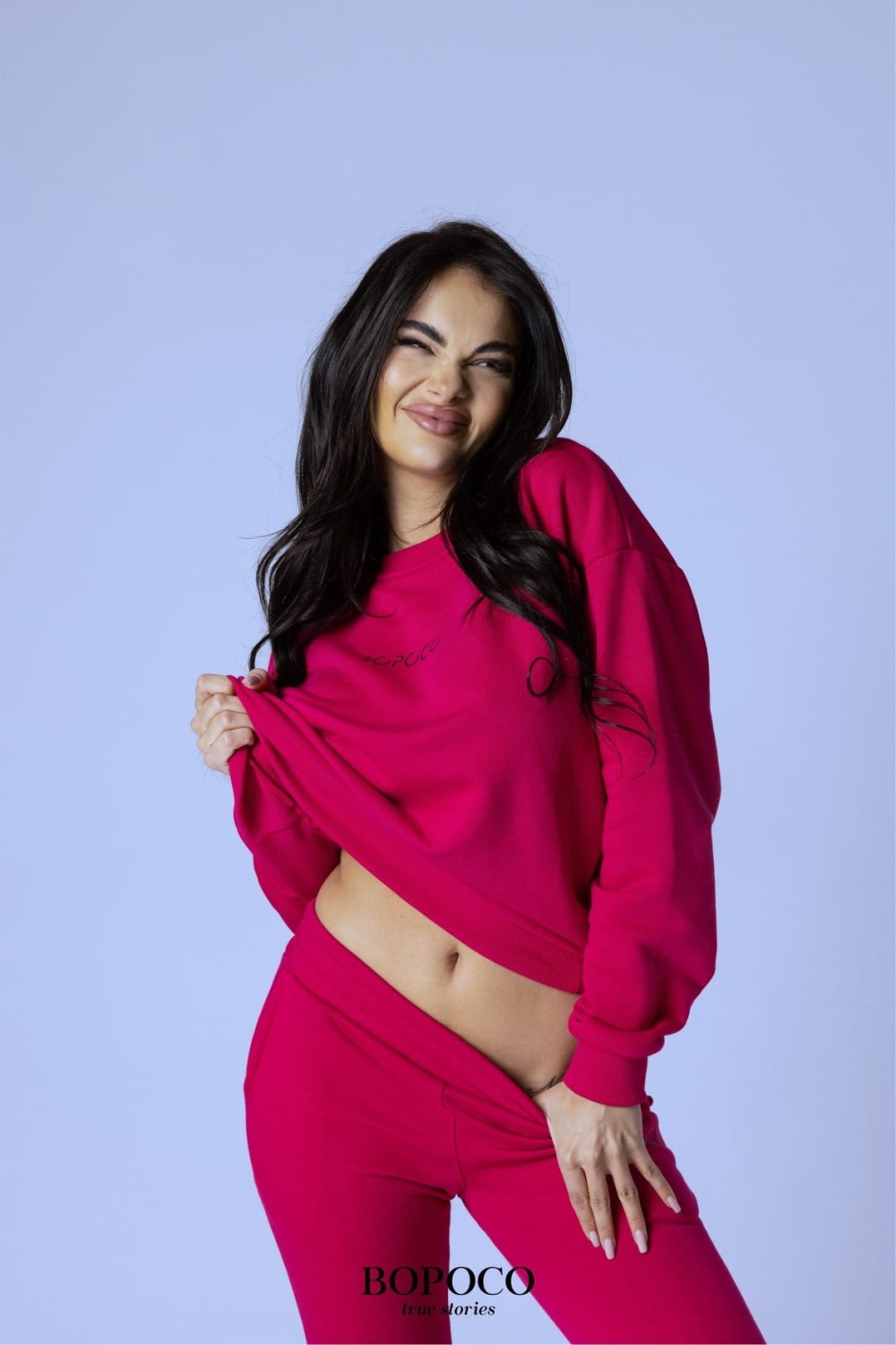 BOPOCO spodnie damskie dresowe fuksja