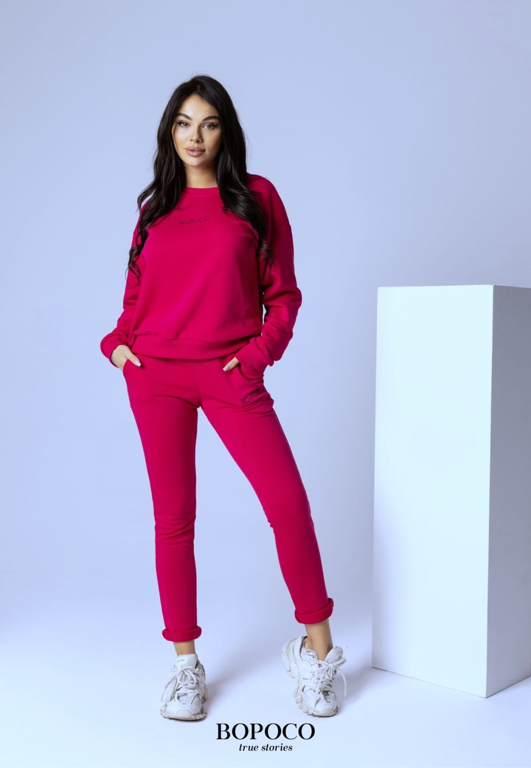 BOPOCO spodnie damskie dresowe fuksja