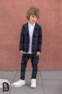 Marynarka w kratę czarna All For Kids 