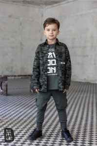 Spodnie z kieszeniami bojówki khaki All For Kids    