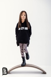 Czarna bluza tunika #SZTOSIK z kapturem All For Kids  