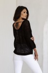 Czarny sweter ażurowy Me Gusta   