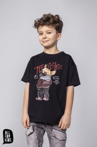 All For Kids t-shirt z pieskiem czarny