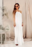Długa sukienka z odkrytymi plecami biała Tmc Moda 