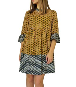 Wzorzysta sukienka camel Lola Fashion