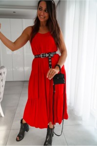 Czerwona sukienka maxi Lena Largo 