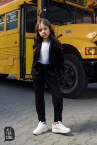 Czarne spodnie z paskiem All For Kids 