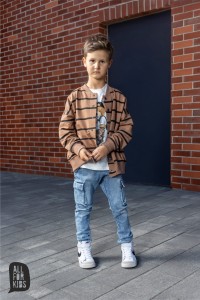 Spodnie jeansowe bojówki niebieskie All For Kids 