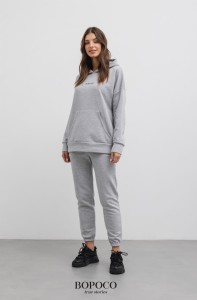Szary dres komplet spodnie bluza BOPOCO   